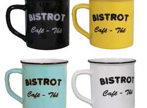 Set 4 mugs Brasserie bistrot (Lot de 4)