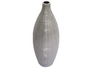 Vase Eros en céramique couleur argent H 28cm