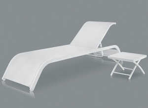 Lot de 2 bains de soleil Bridge - Coloris blanc Lot de 2 bains de soleil Bridge - Coloris blanc
