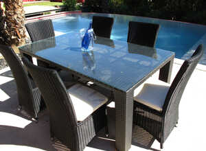 Table de jardin Lounge 6 couverts - Résine tressée Table de jardin Lounge 6 couverts - Résine tressée