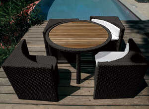 Salon de jardin Quattro noir - 4 places Salon de jardin Quattro noir - 4 places