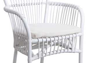 Fauteuil en rotin blanc avec coussin Epimède Fauteuil en rotin blanc avec coussin Epimède