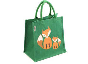 Sac de courses en toile de jute avec renards