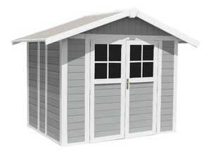 Abri de Jardin PVC "Deco" 5m² gris clair - GROSFILLEX