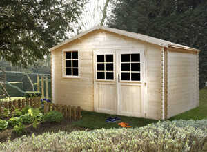 Abri jardin bois Medyne - 16.24 m² - 4.05 x 4.01 x 2.35 m - 34 mm