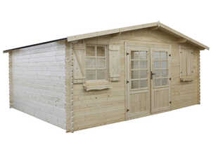 Abri jardin bois - 22.80 m² - 5.28 x 4.32 x 2.46 m - 28 mm