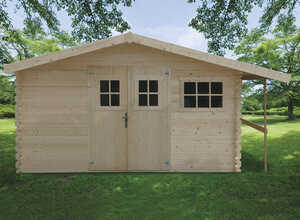 Abri jardin - 15,71 m² - 4.69 x 3.35 x 2.32 m - 28 mm.