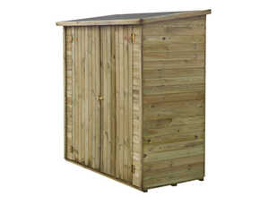Abri jardin bois adossable Lipki - 1.79 x 0.90 x 1.76/1.86 m - 1.62 m² - 12 mm - Avec plancher