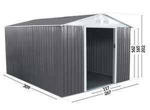 Abri jardin métal Dallas - 8,84 m²