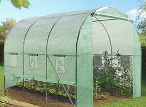 Bâche de rechange 140G/M² pour serre tunnel 6M² verte toutes saisons