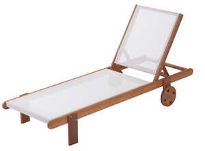 Bain de soleil en bois exotique Saïgon - Maple - Ecru Bain de soleil en bois exotique Saïgon - Maple - Ecru