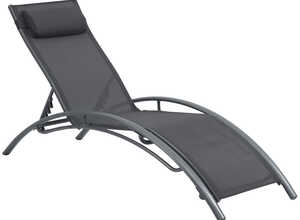 Bain de soleil en aluminium Beauty - Phoenix - Gris foncé / Argenté