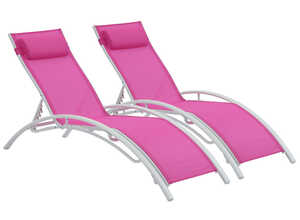 Bain de soleil en aluminium Beauty - Phoenix - Fuchsia - Lot de 2 Bain de soleil en aluminium Beauty - Phoenix - Fuchsia - Lot de 2