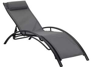Bain de soleil en aluminium Beauty - Phoenix - Gris foncé / Noir