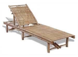 vidaXL Chaise longue réglable Bambou