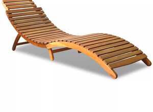 vidaXL Chaise longue pliable Bois d'acacia