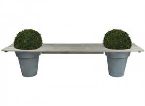 Banc de jardin avec 2 jardinières Banc de jardin avec 2 jardinières