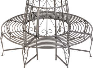 Banc de Jardin en Acier Tour dArbre 164 cm x 164 cm x 89 cm - 360° Rond - Anthracite - TECTAKE Banc de Jardin en Acier Tour dArbre 164 cm x 164 cm x 89 cm - 360° Rond - Anthracite - TECTAKE