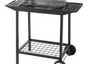 Barbecue à charbon 2 roues gris - L 86 x l 47 x H 87 - MA MAISON MES TENDANCES