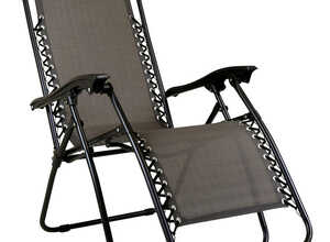 Charles Bentley - Fauteuil/chaise longue - pliable - camping et jardin - Gris