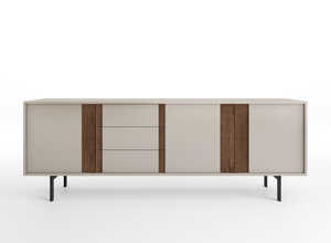 Buffet Moritz 195 cm - Coloris sable/noyer - Pieds métal Buffet Moritz 195 cm - Coloris sable/noyer - Pieds métal