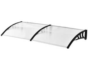 Auvent marquise de porte voûté L. 1,95 m polycarbonate plastique noir Auvent marquise de porte voûté L. 1,95 m polycarbonate plastique noir