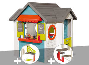 Cabane enfant Smoby Chef House + Cuisine d'été + Table pique nique
