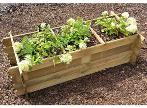 Carré potager rectangulaire avec croisillons et géotextile - 1.20 x 0.40 x 0.40 m