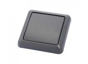CHACON - Interrupteur mural sans fil IP44 gris - 54719