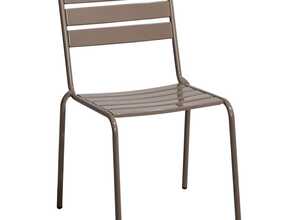 Chaise de jardin empilable taupe - NOMADE - CHALET & JARDIN Chaise de jardin empilable taupe - NOMADE - CHALET & JARDIN