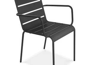 Chaise de jardin en métal Gris - OVIALA