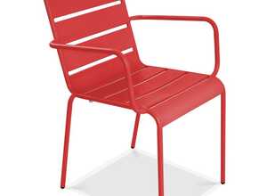 Chaise de jardin en métal Rouge - OVIALA