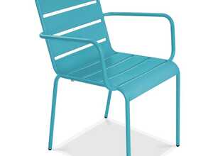 Chaise de jardin en métal Bleu clair - OVIALA