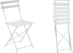 Chaise de jardin métal pliante Camargue Blanche - HESPERIDE