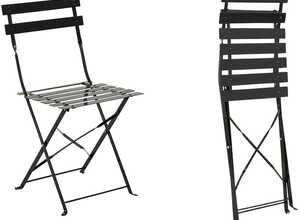 Chaise de jardin métal pliante Camargue Noire - HESPERIDE