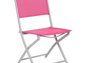 Chaise de jardin pliante métal Modula Framboise/Gris mat - HESPERIDE