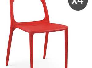 Chaises de jardin en plastique Rouge - OVIALA