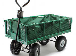 Chariot de jardin à main 300kg avec bâche amovible et grilles remorque - WILTEC Chariot de jardin à main 300kg avec bâche amovible et grilles remorque - WILTEC