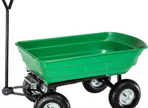 Chariot de Jardin Inclinable avec Benne Basculante 110 cm x 50 cm x 52 cm - Charge maximum 300 Kg Vert - TECTAKE Chariot de Jardin Inclinable avec Benne Basculante 110 cm x 50 cm x 52 cm - Charge maximum 300 Kg Vert - TECTAKE