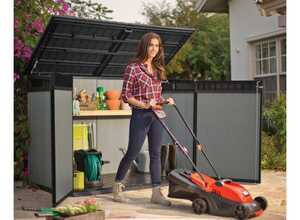 Coffre de jardin en résine brossée Brossium 2100L - Keter