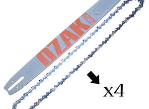 Combo guide nez interchangeable + 4 chaines 50cm remplace Oregon 203RNDD025 - JARDIAFFAIRES