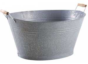 Jardinière bassine en zinc givré Jardinière bassine en zinc givré