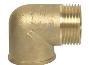 Raccord coude en laiton m/f 1"
