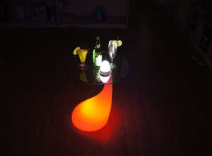 Table basse lumineuse Milan - Led multicolore - 39 x 39 x 53 cm