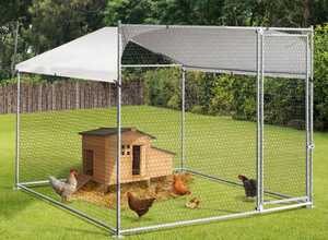 Enclos BOGOTA 4 m² parc grillagé 2 x 2 x 1.6 M acier galvanisé avec filet