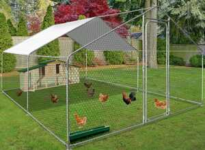 Enclos poulailler 16M² parc grillagé 4 x 4 M acier galvanisé