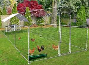 Enclos poulailler 24M² parc grillagé 8X3M acier galvanisé