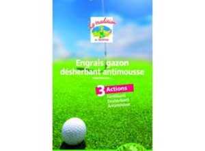 Engrais gazon triple action : engrais désherbant anti-mousse le sac de 10 kg, soit 3?29 le Kg