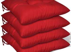 vidaXL Ensemble de 4 coussins chaises Rouge