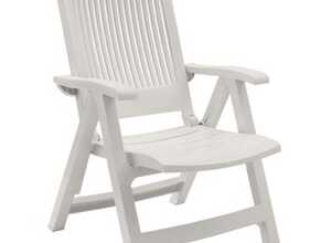 FAUTEUIL DE JARDIN À DOSSIER RÉGLABLE FIDJI 3 BLANC GROSFILLEX